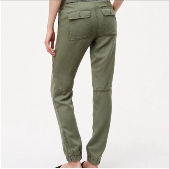 Loft Cargo Zipper Ankle Jogger Pants (Olive) - Picture 2 of 8